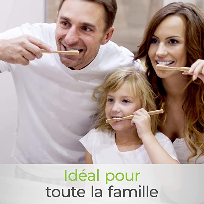 Brosse à dent en bambou pour la famille écologique